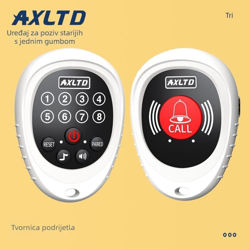 Bežični sustav poziva uz krevet – kućno urgentno pozivanje za njegu starijih i bolesnika, ugrađena litijska baterija, 5V, 12 tonova zvona, modeli T-1908/T-1909