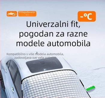 Snježni pokrov za automobil, kompatibilan s Ideal autom pokrivačem, ojačano magnetsko prianjanje, toplinska izolacija, zaštita od sunca, antifriz, protiv snijega