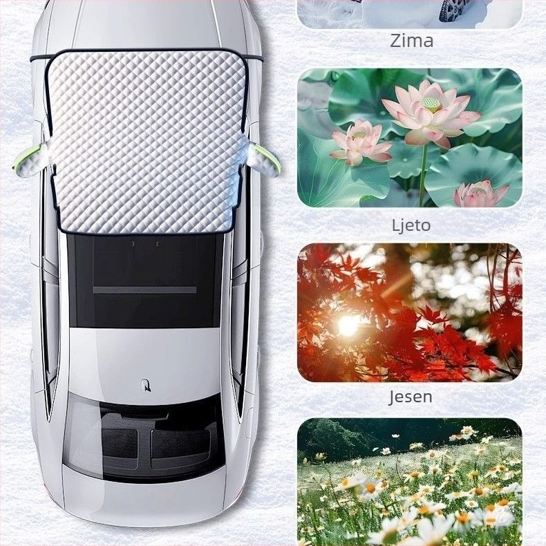 Snježni pokrov za automobil, kompatibilan s Ideal autom pokrivačem, ojačano magnetsko prianjanje, toplinska izolacija, zaštita od sunca, antifriz, protiv snijega