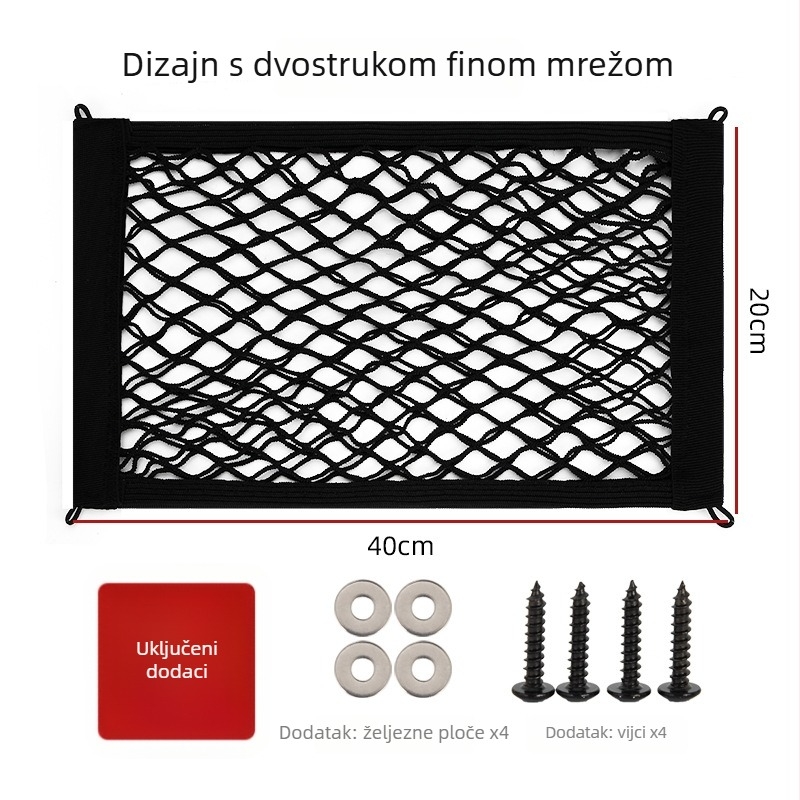 Torba za skladištenje u prednjem košu električnog vozila, elastična mreža, dvostruki sloj, vješeni nosač, univerzalna kompatibilnost