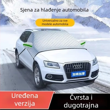 Auto snježna zaštita prednjeg stakla - magnetsko učvršćivanje, aluminijska folija, univerzalna prilagodba, mrežasti uzorak, debeli stil