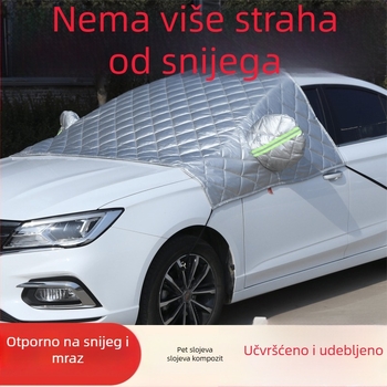 Pokrov vjetrobranskog stakla automobila – debeli izolacijski zimski štit, Oxford tkanina, teleskopska montaža, univerzalno za prednje staklo