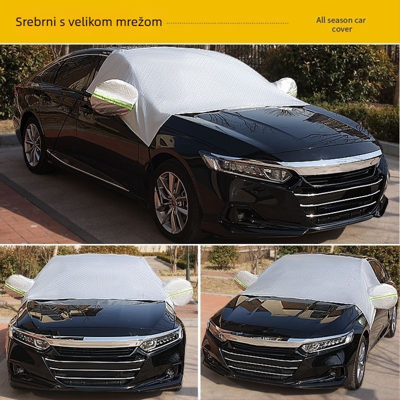 Pokrov vjetrobranskog stakla automobila – debeli izolacijski zimski štit, Oxford tkanina, teleskopska montaža, univerzalno za prednje staklo