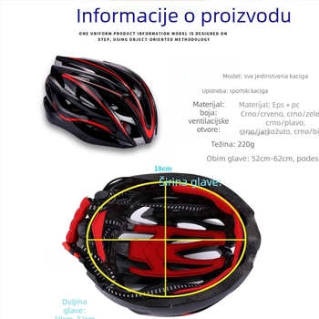 Ciklistička kaciga, ABS materijal, Jinchi marka, unisex, odrasla osoba