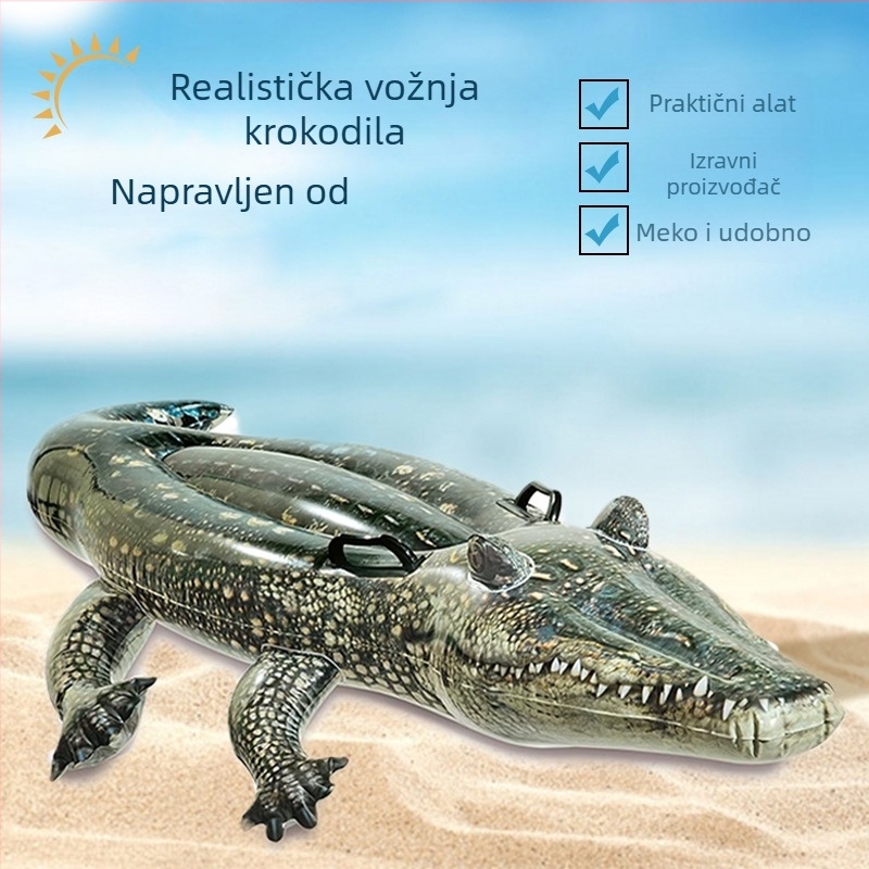 Naduvani krokodilski pluteni za djecu, PVC materijal, nosivost 60 kg, neto težina 0,51 kg