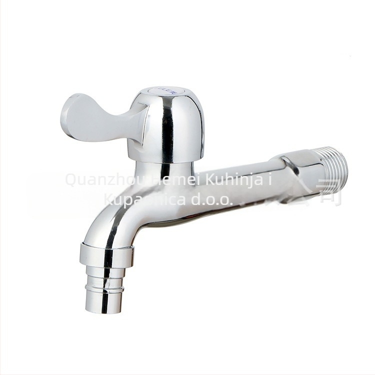 Ugradna zidna slavina za perilicu rublja, produženi brzi uključni ventil, cinkova legura, 15 mm ulaz/izlaz, 0–90°C, 1,6 MPa