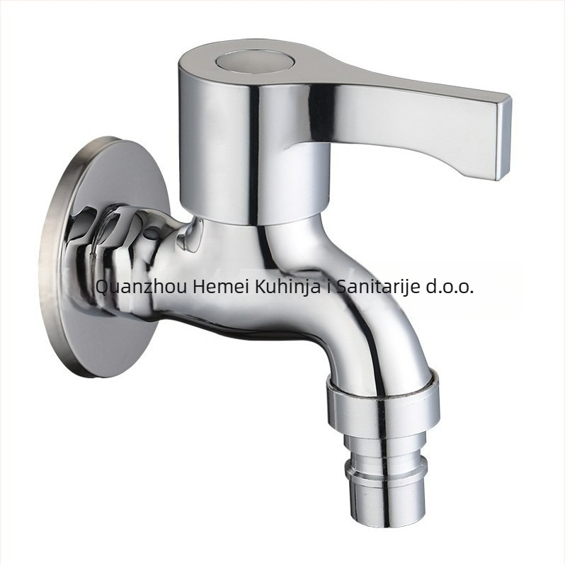 Ugradna zidna slavina za perilicu rublja, produženi brzi uključni ventil, cinkova legura, 15 mm ulaz/izlaz, 0–90°C, 1,6 MPa