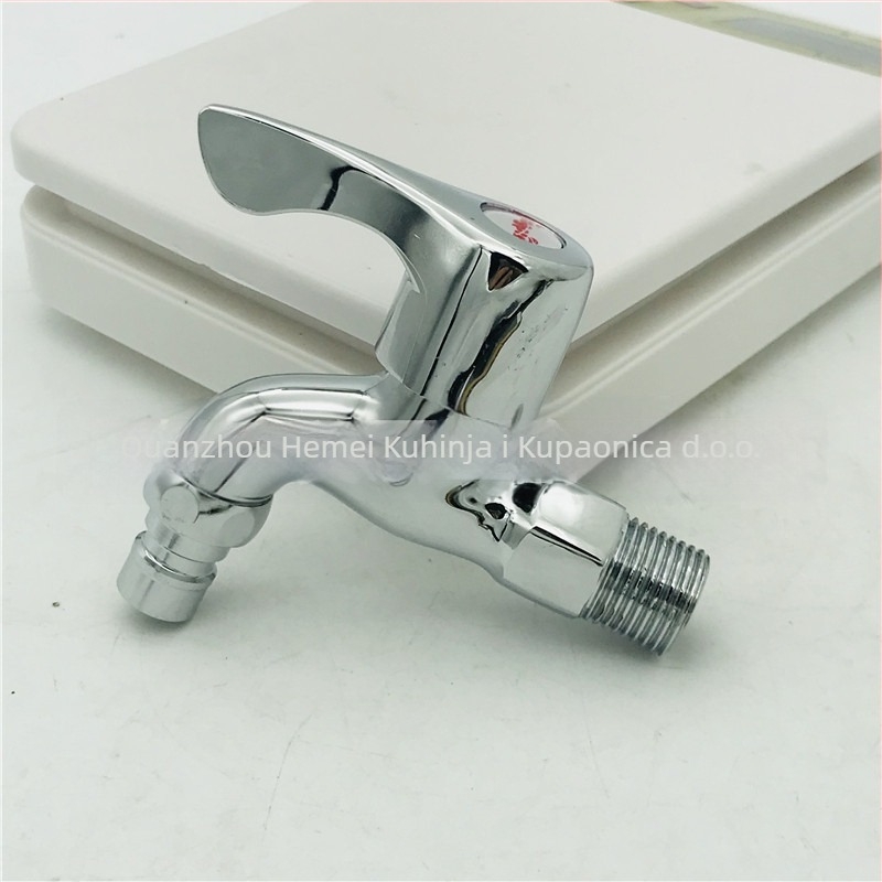 Ugradna zidna slavina za perilicu rublja, produženi brzi uključni ventil, cinkova legura, 15 mm ulaz/izlaz, 0–90°C, 1,6 MPa