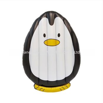 Napuhani plivački madrac s dizajnom pingvina, za jednog korisnika, debeli PVC, sklopivi, za djecu i odrasle