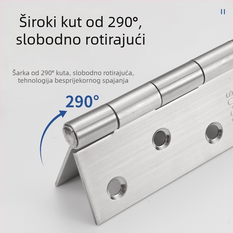 Ploški šarniri od nehrđajućeg čelika za vrata, prozore, ladice i ormariće — moderan minimalistički stil, fino poliranje
