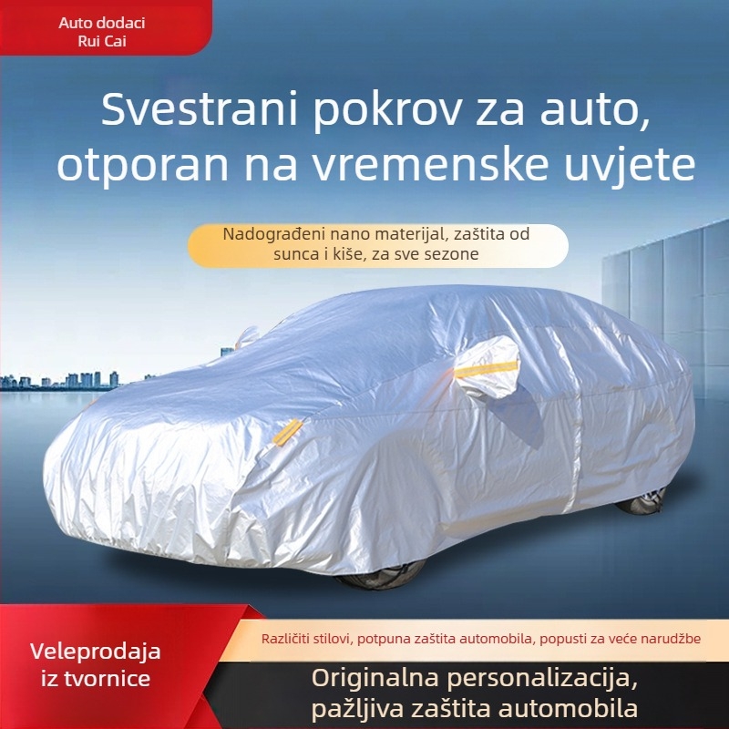 Univerzalna navlaka za automobil za sve sezone, s debelim flis uloškom, zaštita od sunca, vodootporna i otporna na prašinu