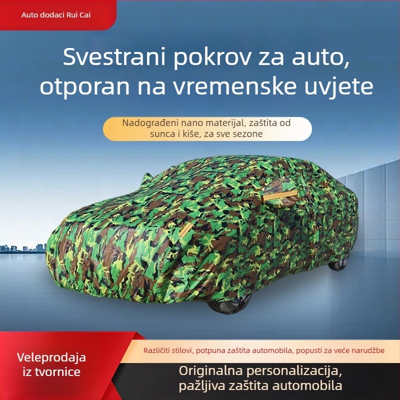 Univerzalna navlaka za automobil za sve sezone, s debelim flis uloškom, zaštita od sunca, vodootporna i otporna na prašinu