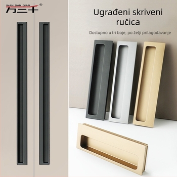 Space aluminijski garderobni ormar sa sjajnim skrivnim ručkama; pogodan za sve ormariće; svijetao luksuzni stil; oksidacijska završna obrada