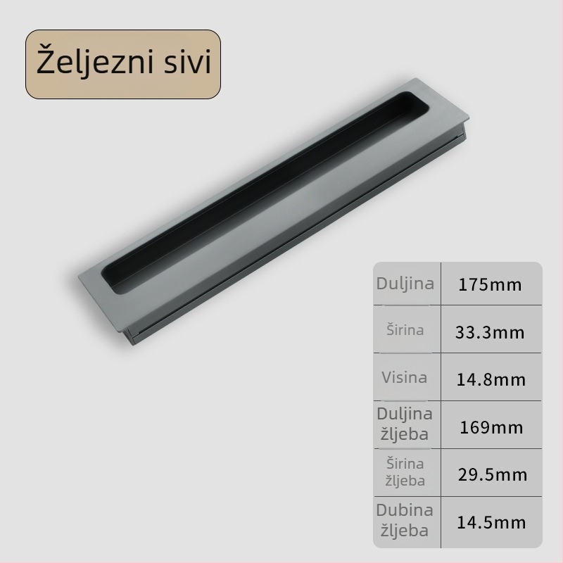 Space aluminijski garderobni ormar sa sjajnim skrivnim ručkama; pogodan za sve ormariće; svijetao luksuzni stil; oksidacijska završna obrada