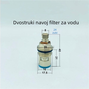 Kartuša ventila slavine od bakra s keramičkim čepom, brzo otvaranje, za toplu i hladnu vodu, model 9818