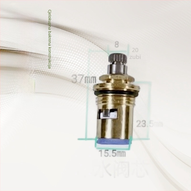 Kartuša ventila slavine od bakra s keramičkim čepom, brzo otvaranje, za toplu i hladnu vodu, model 9818