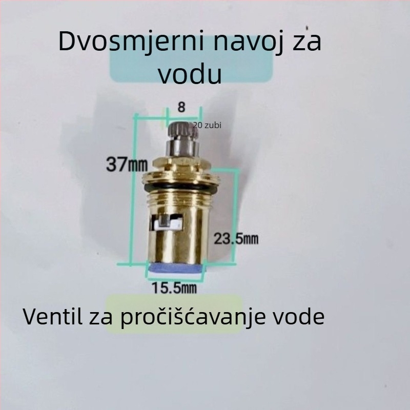 Kartuša ventila slavine od bakra s keramičkim čepom, brzo otvaranje, za toplu i hladnu vodu, model 9818