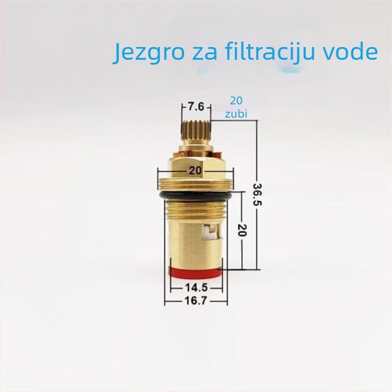 Kartuša ventila slavine od bakra s keramičkim čepom, brzo otvaranje, za toplu i hladnu vodu, model 9818