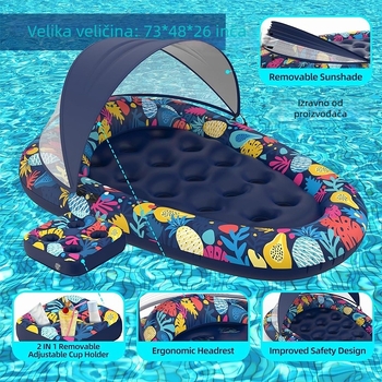 3-u-1 napuhujući bazenski float s odvojivim suncobranom, PVC materijal