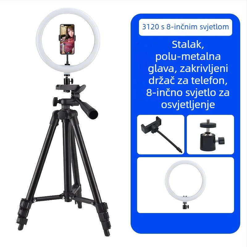 DOFEN tripod za mobitel za livestream — stolni, 3-dijelni, promjer cijevi 15 mm, visina 1.1 m, nosivost 2 kg