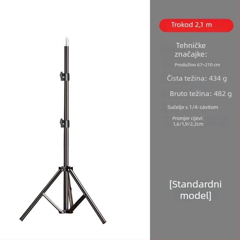 DOFEN tripod za mobitel za livestream — stolni, 3-dijelni, promjer cijevi 15 mm, visina 1.1 m, nosivost 2 kg