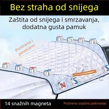 Univerzalno pokrivalo za prednje staklo autom za zimu – aluminijska folija, debeli dizajn, teleskopska montaža