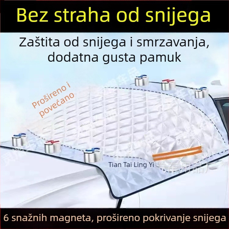 Univerzalno pokrivalo za prednje staklo autom za zimu – aluminijska folija, debeli dizajn, teleskopska montaža