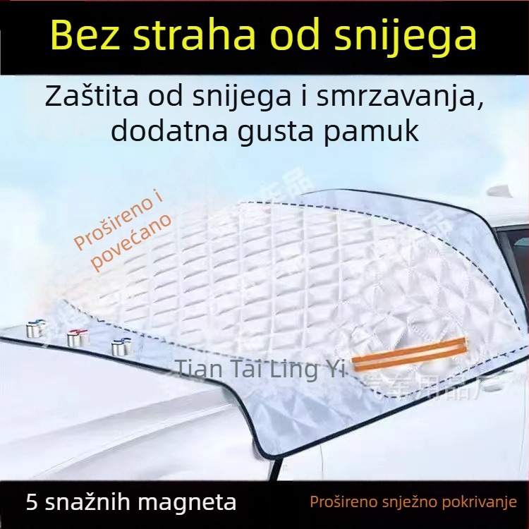 Univerzalno pokrivalo za prednje staklo autom za zimu – aluminijska folija, debeli dizajn, teleskopska montaža