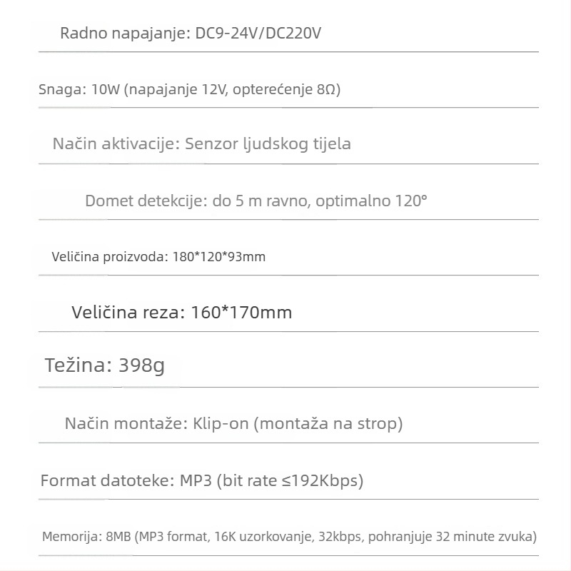 Infracrveni alarmni host Yuexin YX160, DC12-24V, prilagodljiv glas