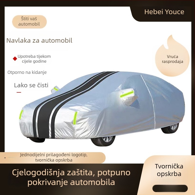 Auto pokrov od Oxford tkanine, dvostruki sloj, univerzalna veličina, vodootporan i UV zaštita