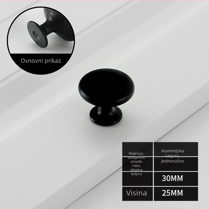 Drška za vrata ormara — aluminijska legura, oksidacijski završetak, model 777, marka Lianyang, moderni minimalistički stil