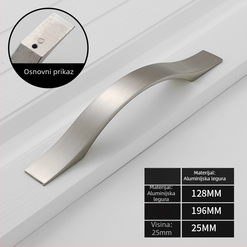 Drška za vrata ormara — aluminijska legura, oksidacijski završetak, model 777, marka Lianyang, moderni minimalistički stil