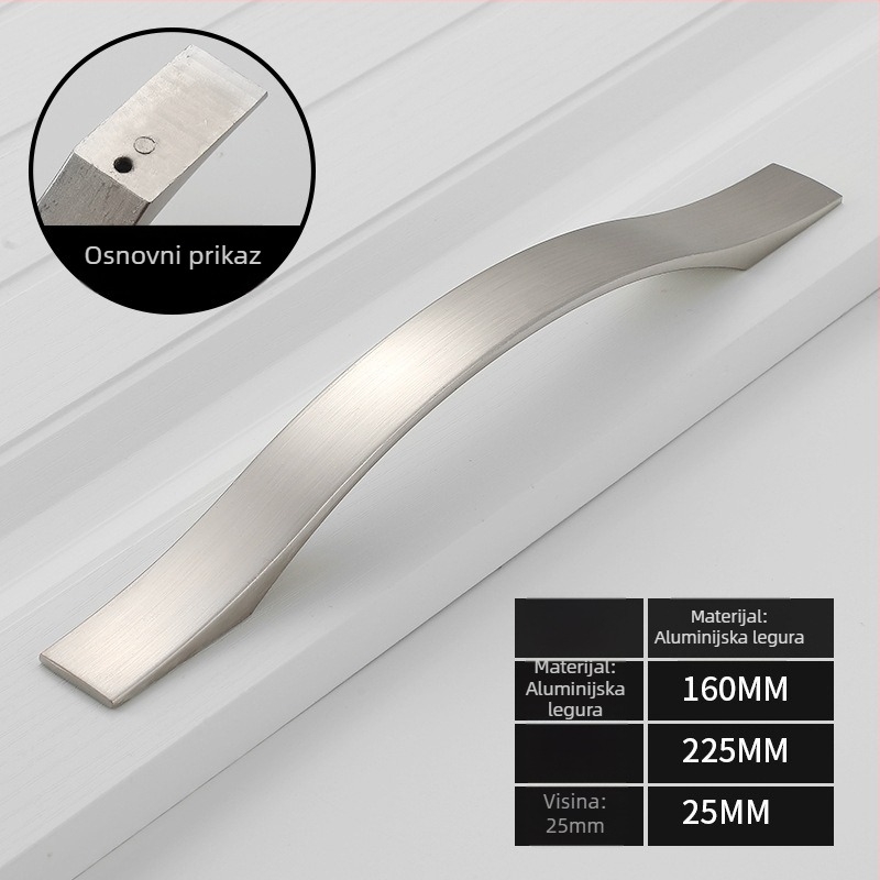 Drška za vrata ormara — aluminijska legura, oksidacijski završetak, model 777, marka Lianyang, moderni minimalistički stil