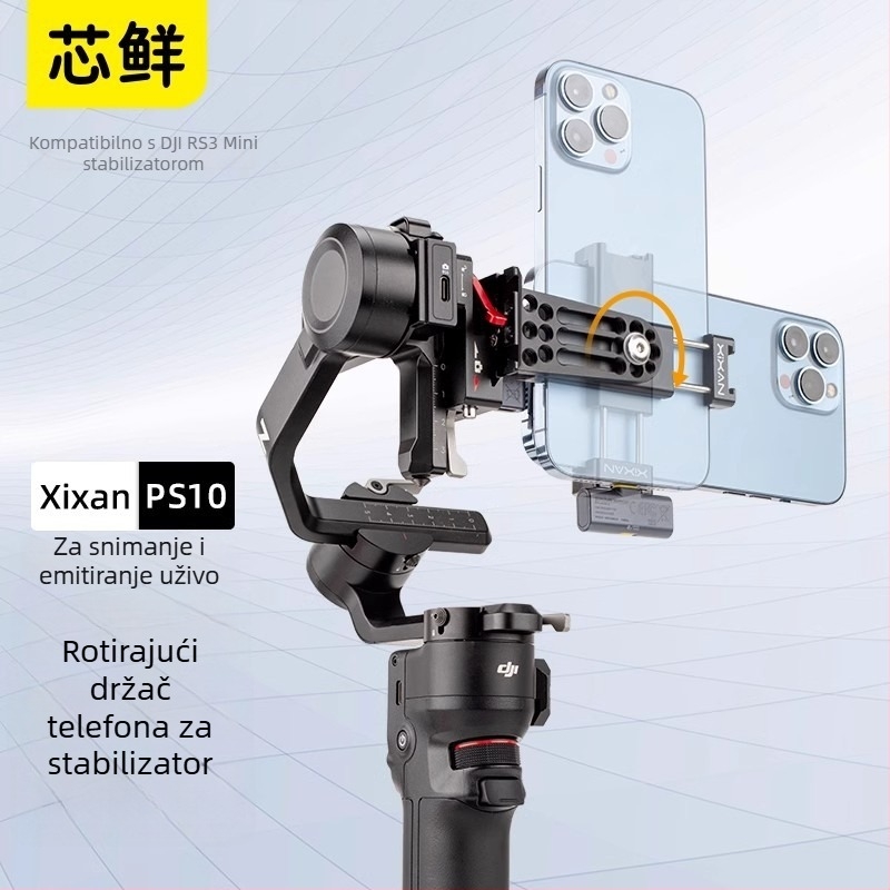 Klip za telefon za stabilizator DJI RS3 Mini/4 (vodoravni i okomiti), aluminijska legura, nosivost do 2 kg