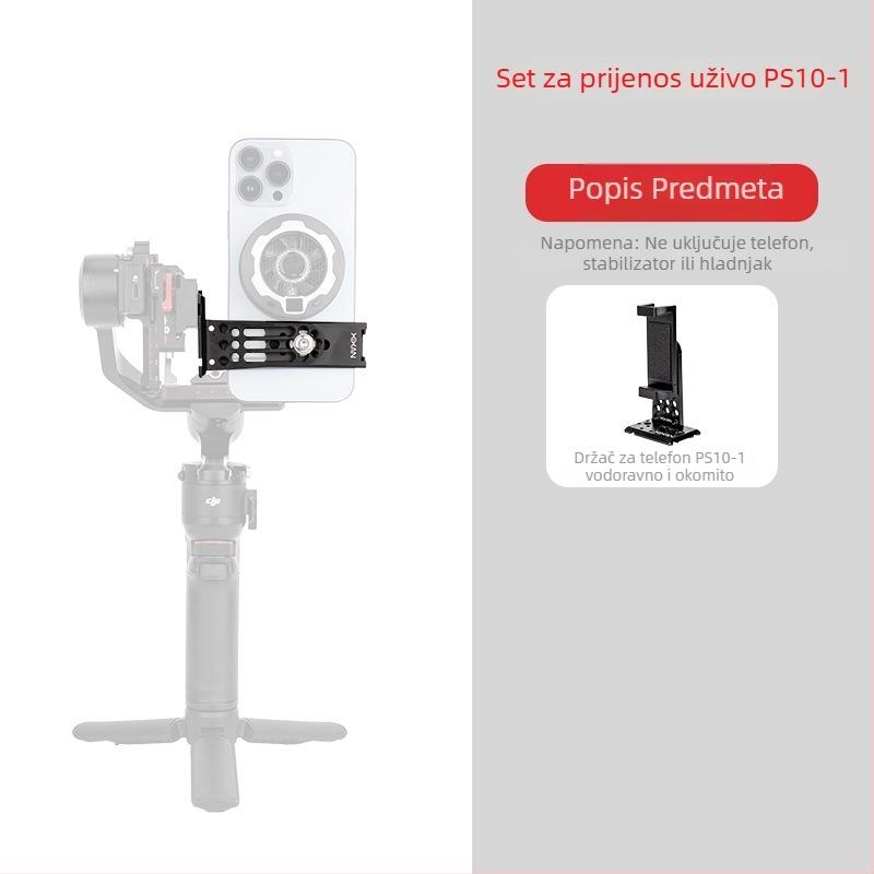 Klip za telefon za stabilizator DJI RS3 Mini/4 (vodoravni i okomiti), aluminijska legura, nosivost do 2 kg
