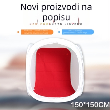 Prijenosni Soft Light Box za fotografiranje proizvoda; materijal: mekana svjetlosna tkanina; unutrašnjost s bijelom flokiranom površinom; višestruka funkcionalnost; uključuje 4 boje pozadina; težina 1–4 kg