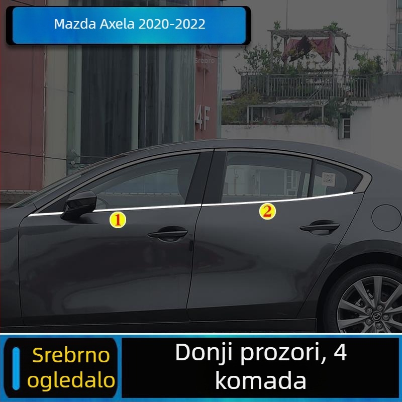 Mazda 3 Axela Set dekorativnih traka za prozorske letvice i okvir vrata, 2014–2023