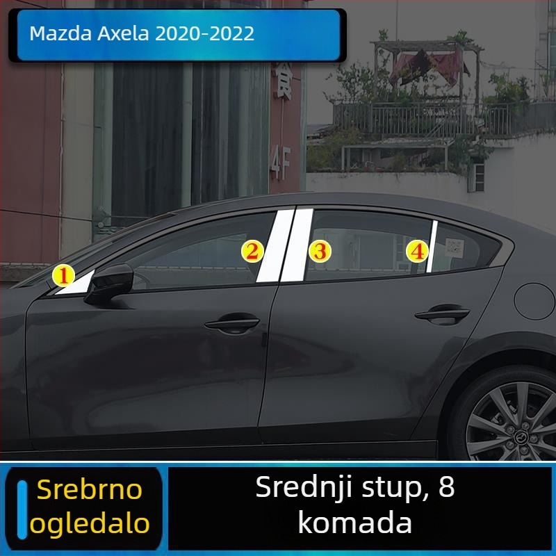 Mazda 3 Axela Set dekorativnih traka za prozorske letvice i okvir vrata, 2014–2023