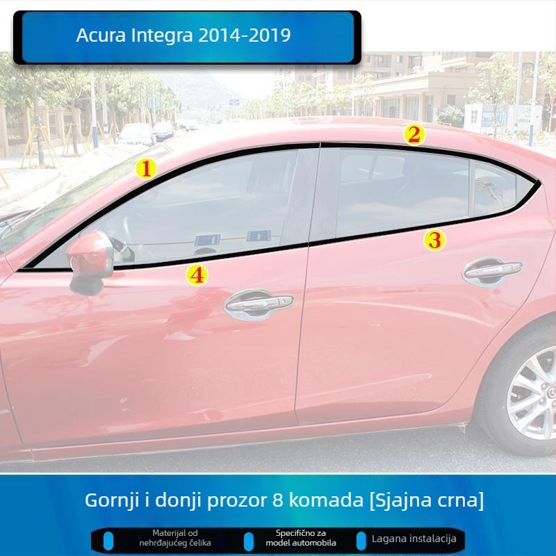 Mazda 3 Axela Set dekorativnih traka za prozorske letvice i okvir vrata, 2014–2023
