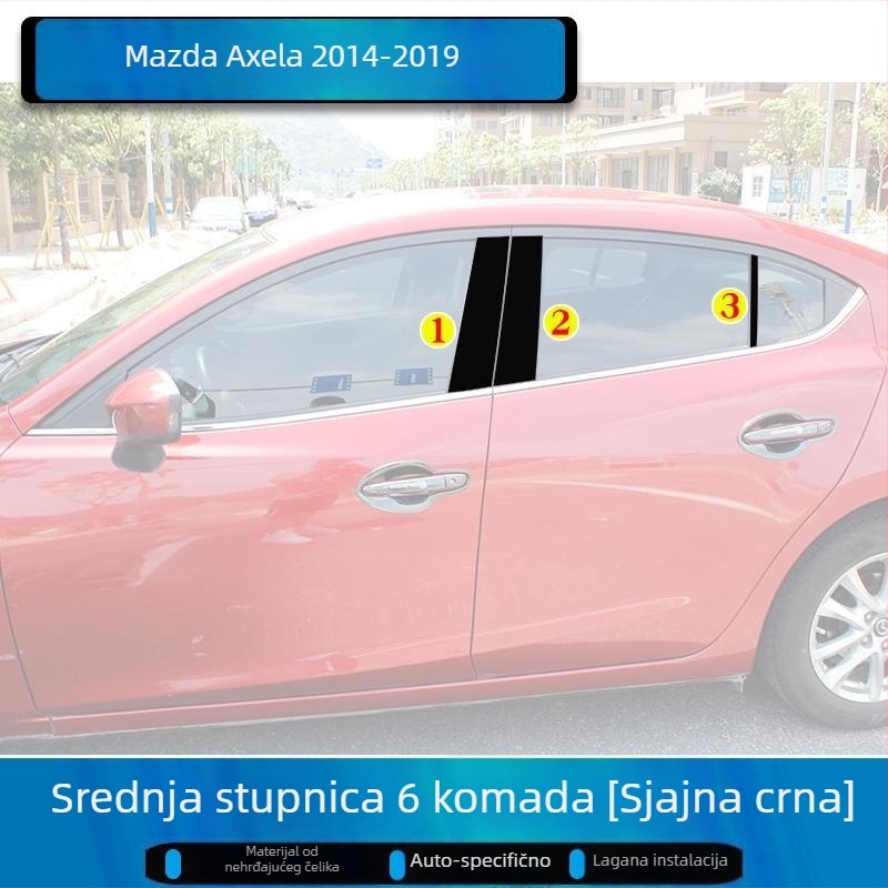 Mazda 3 Axela Set dekorativnih traka za prozorske letvice i okvir vrata, 2014–2023