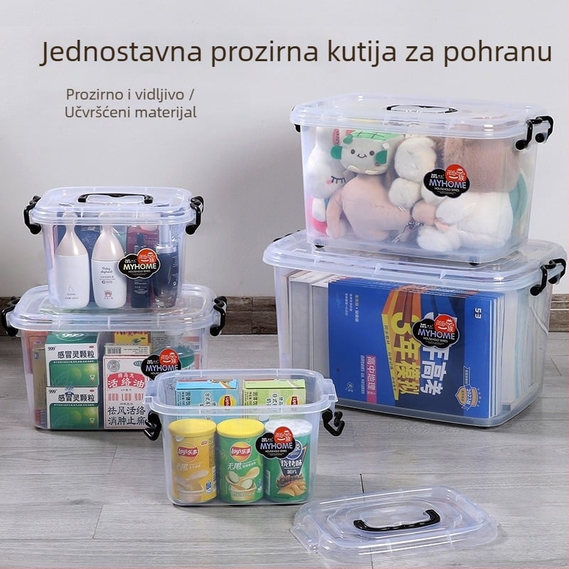 Prozirna plastična kutija za pohranu s kotačićima – prenosiva, otporna na prašinu, višenamjenska, bez montaže