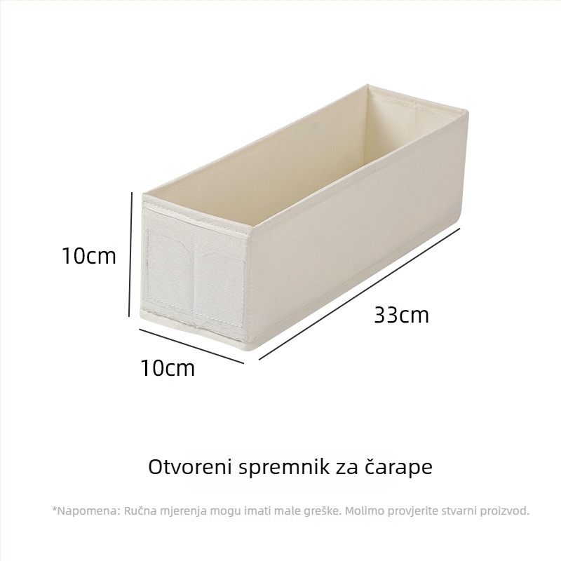 Pravokutna kutija za čarape, sklopiva s donjom pločom, od platna, za donje rublje i tajice