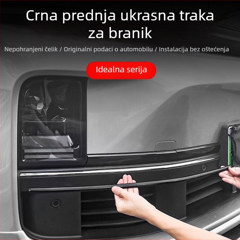Ideal L6L7L8L9 prednja ukrasna traka branika, ABS materijal, bez prilagođavanja, kompatibilno s modelima L6L7L8L9