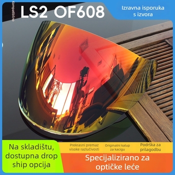 Vizir kacige za polu-kacigu — modificirane leće kacige, kompatibilne s LS2 OF608, mogućnost prilagođene obrade