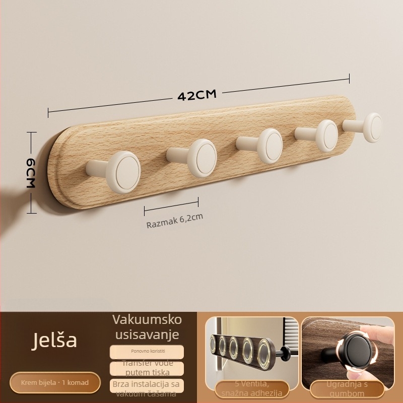 Hak za vrata sa vakuumskim čašama – bez bušenja, teška nosivost, ABS materijal, za vrata i prozore, ulazni hodnik i spavaća soba, Dimitro