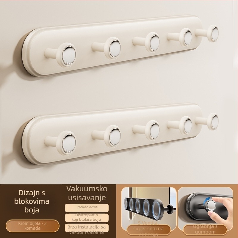 Hak za vrata sa vakuumskim čašama – bez bušenja, teška nosivost, ABS materijal, za vrata i prozore, ulazni hodnik i spavaća soba, Dimitro