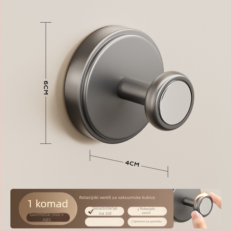 Hak za vrata sa vakuumskim čašama – bez bušenja, teška nosivost, ABS materijal, za vrata i prozore, ulazni hodnik i spavaća soba, Dimitro