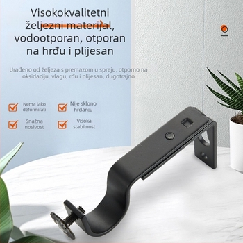Željezni držač za zavjesu, vodootporan, podesiv, moderan minimalistički dizajn, univerzalna potpora