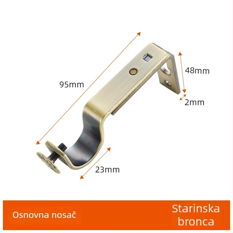 Željezni držač za zavjesu, vodootporan, podesiv, moderan minimalistički dizajn, univerzalna potpora