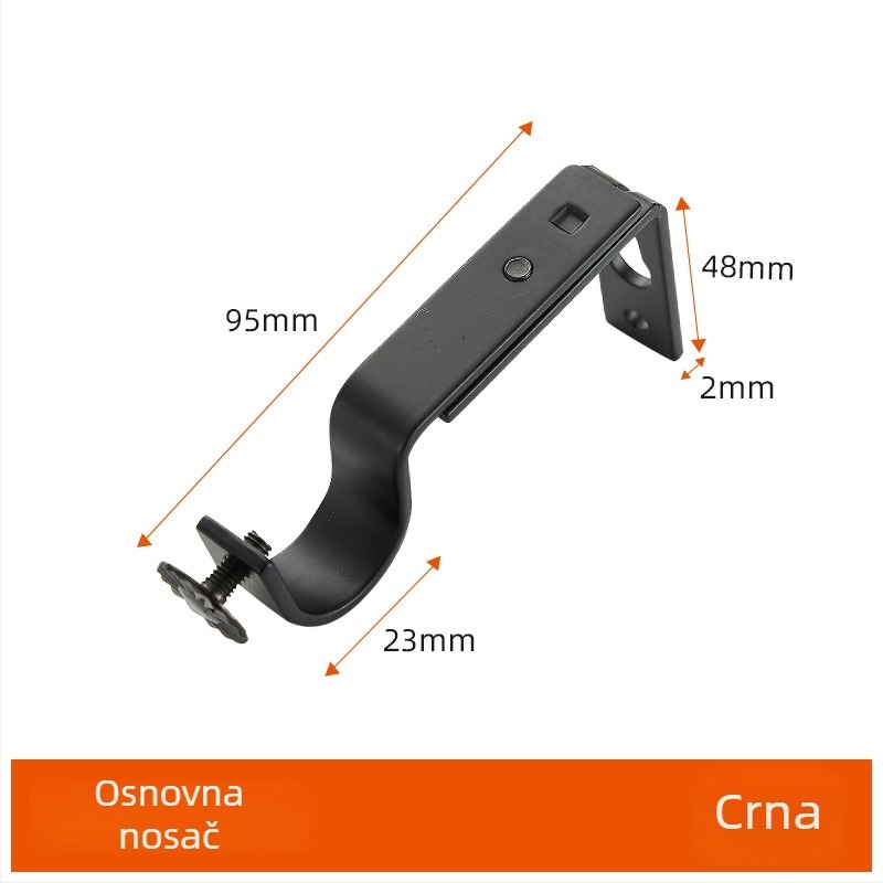 Željezni držač za zavjesu, vodootporan, podesiv, moderan minimalistički dizajn, univerzalna potpora